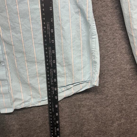 Abercrombie & Fitch Shirt Mens XL Light Blue Striped Button Up Muscle Adult Y2K - Picture 3 of 7